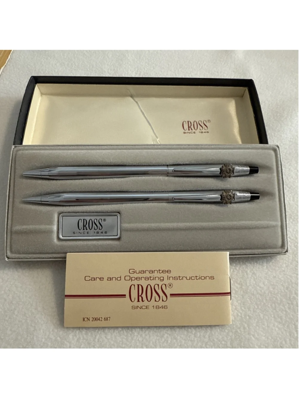 Vintage Rare Silver Cross 3501 Chrome Pen Pencil Veteran’s of Foreign War US